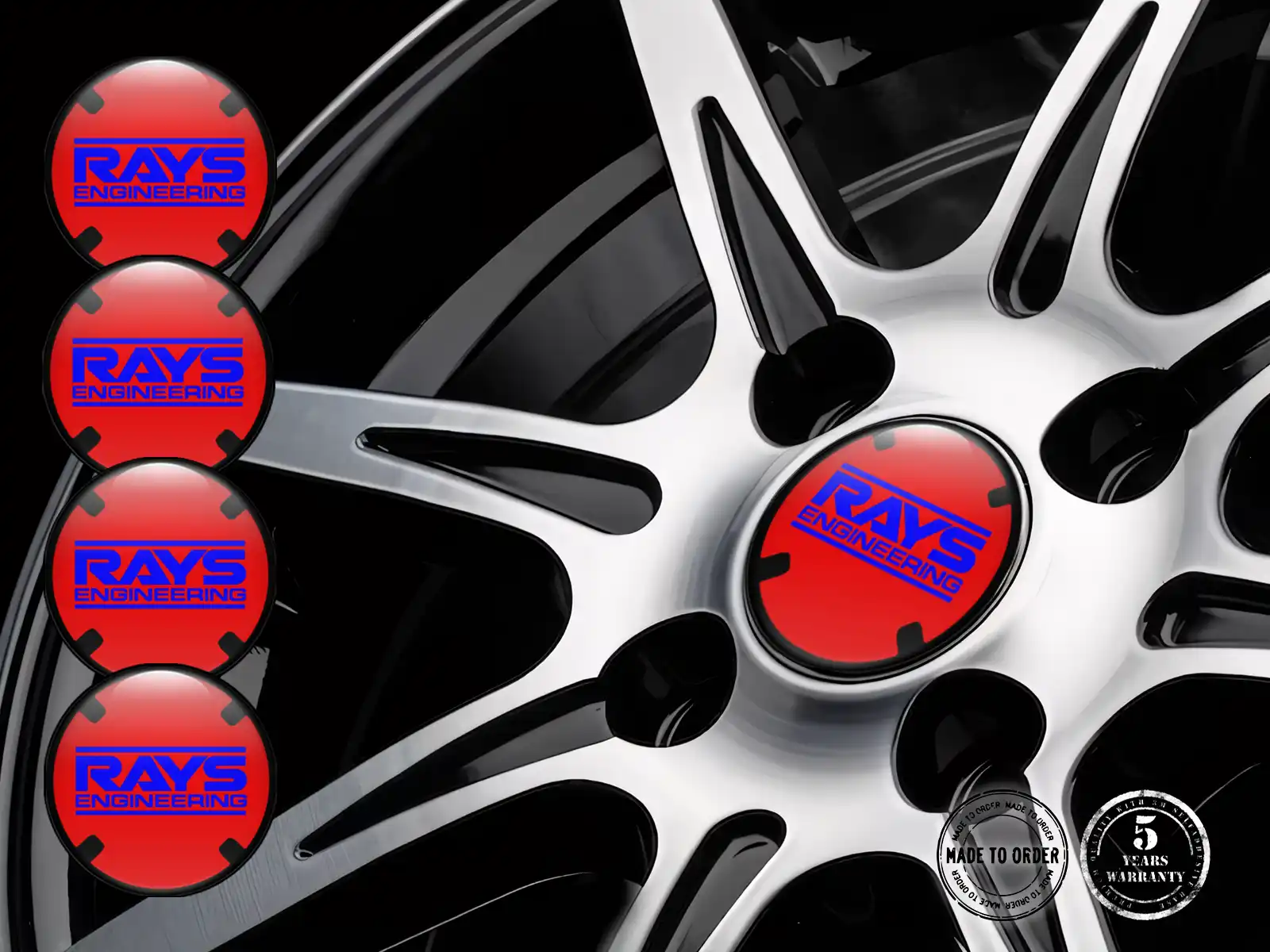 Rays Radfelgen-Aufkleber Logo Premium Harz-Sticker